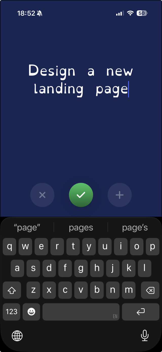 Adding a new task in The One Thing app